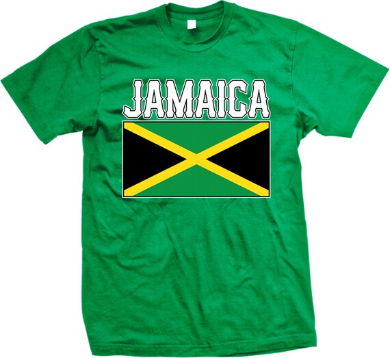 Jamaica Flag Men's Tshirt Jamaican Flag Out of Many Etsy