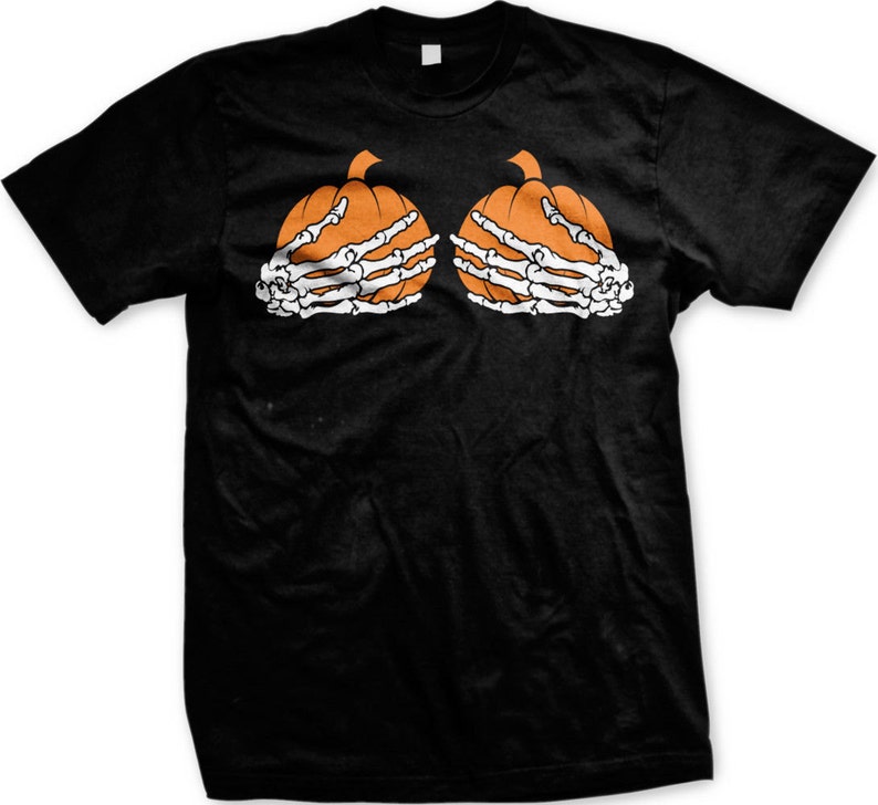 Pumpkin Boobs Men's Tshirt Halloween Costume Shirt Etsy