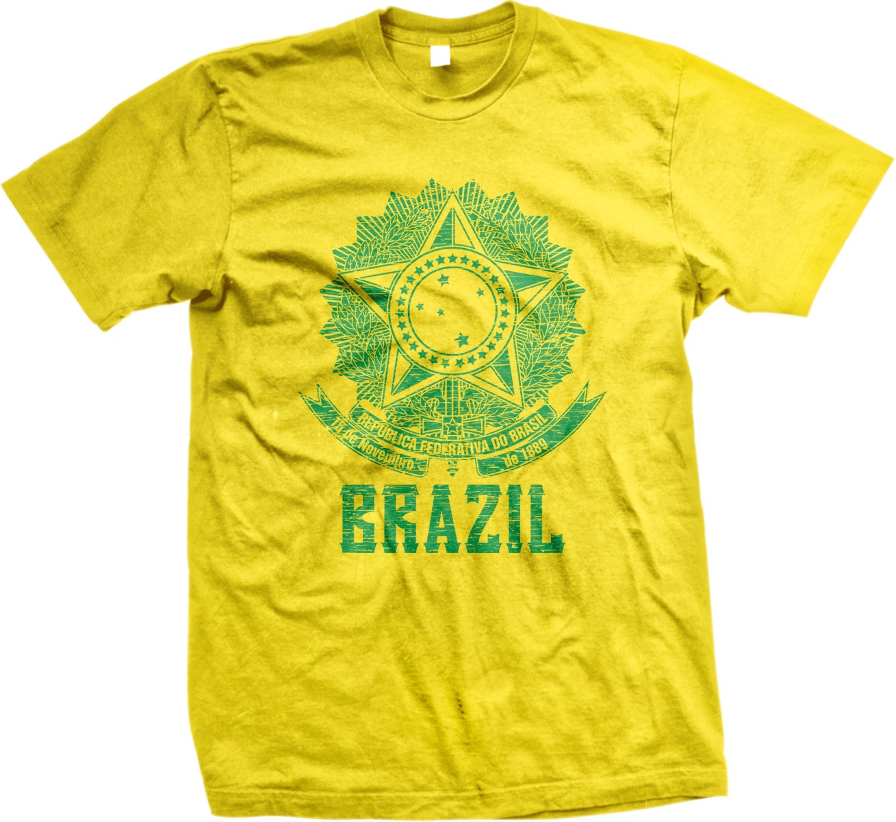 Brasil Brazilian Pride Juniors T-shirt Brazil Flag Country Crest with Stars Brasil Brazilian Pride Juniors T-shirt Brazil Flag Country Crest with Stars