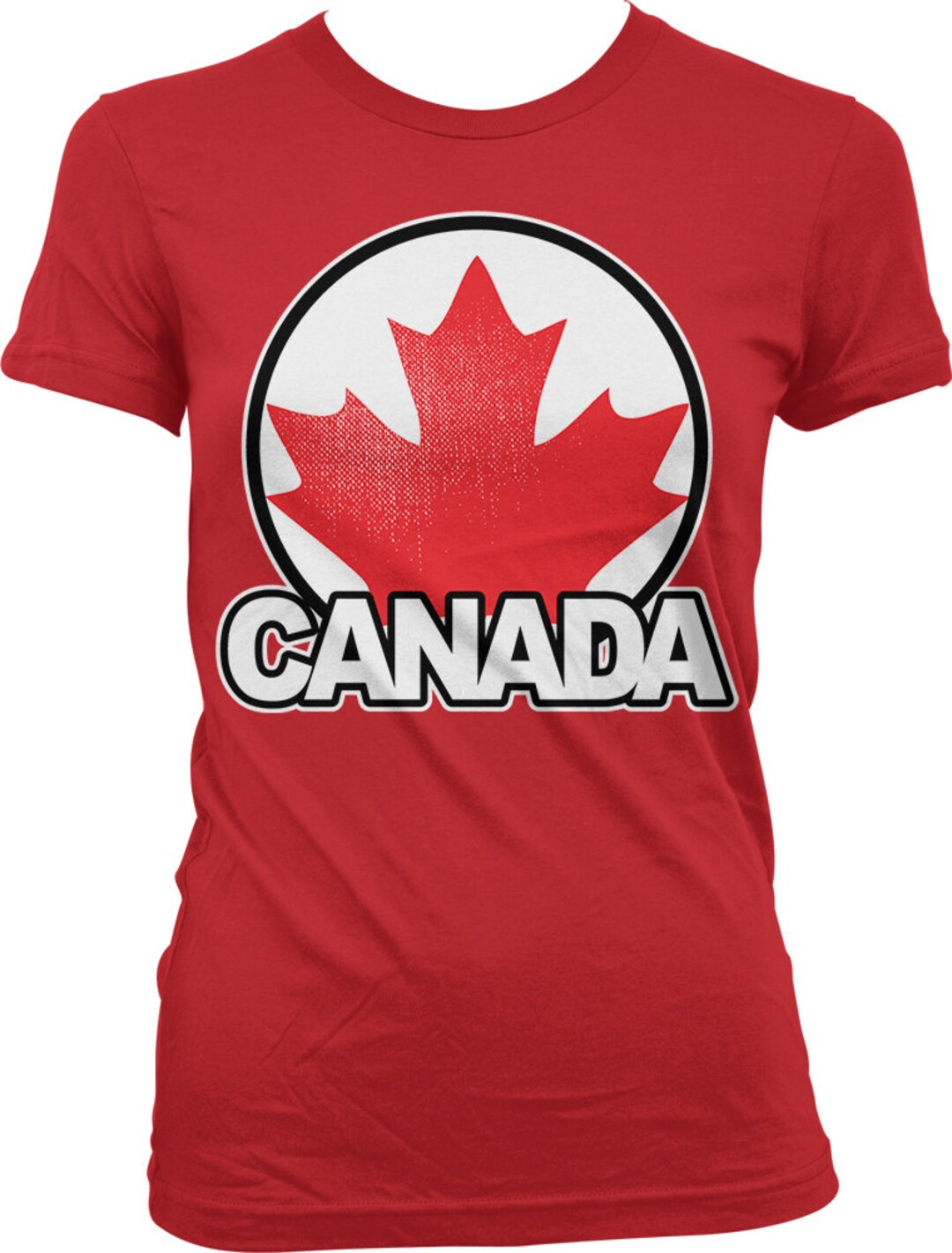 Canada Maple Leaf Ladies Tshirt, Canadian Maple Leaf Design, National