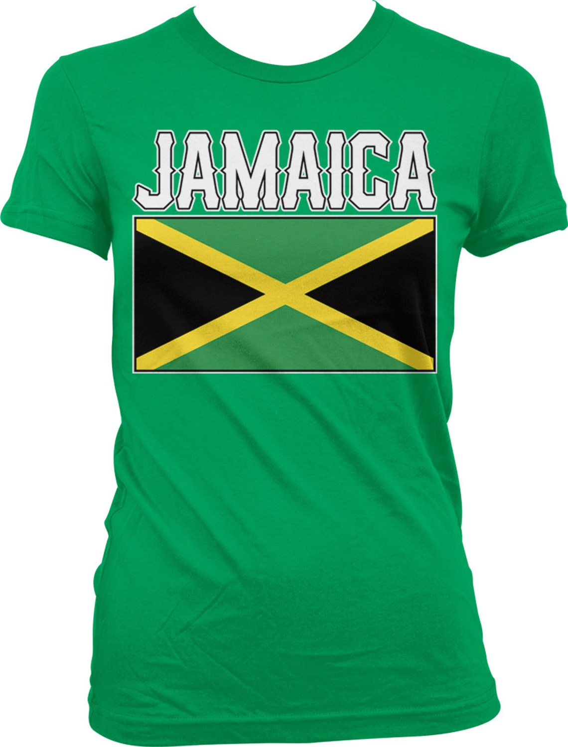 Jamaica Flag Ladies Tshirt Jamaican Flag Jamaican Pride Etsy