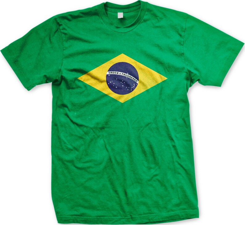 Brazil Flag Crest Men's T-shirt Flag of Brazil Brasil image 0