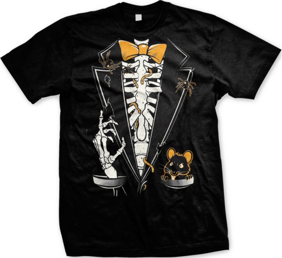 Scary Skeleton Men's Tuxedo Shirt Halloween Costume 