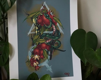 Forbidden Fruits 8.5 x 11 / 13 x 19 Illustrated Alchemy Nature Art Print