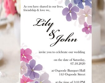 Customized wedding invitation card
