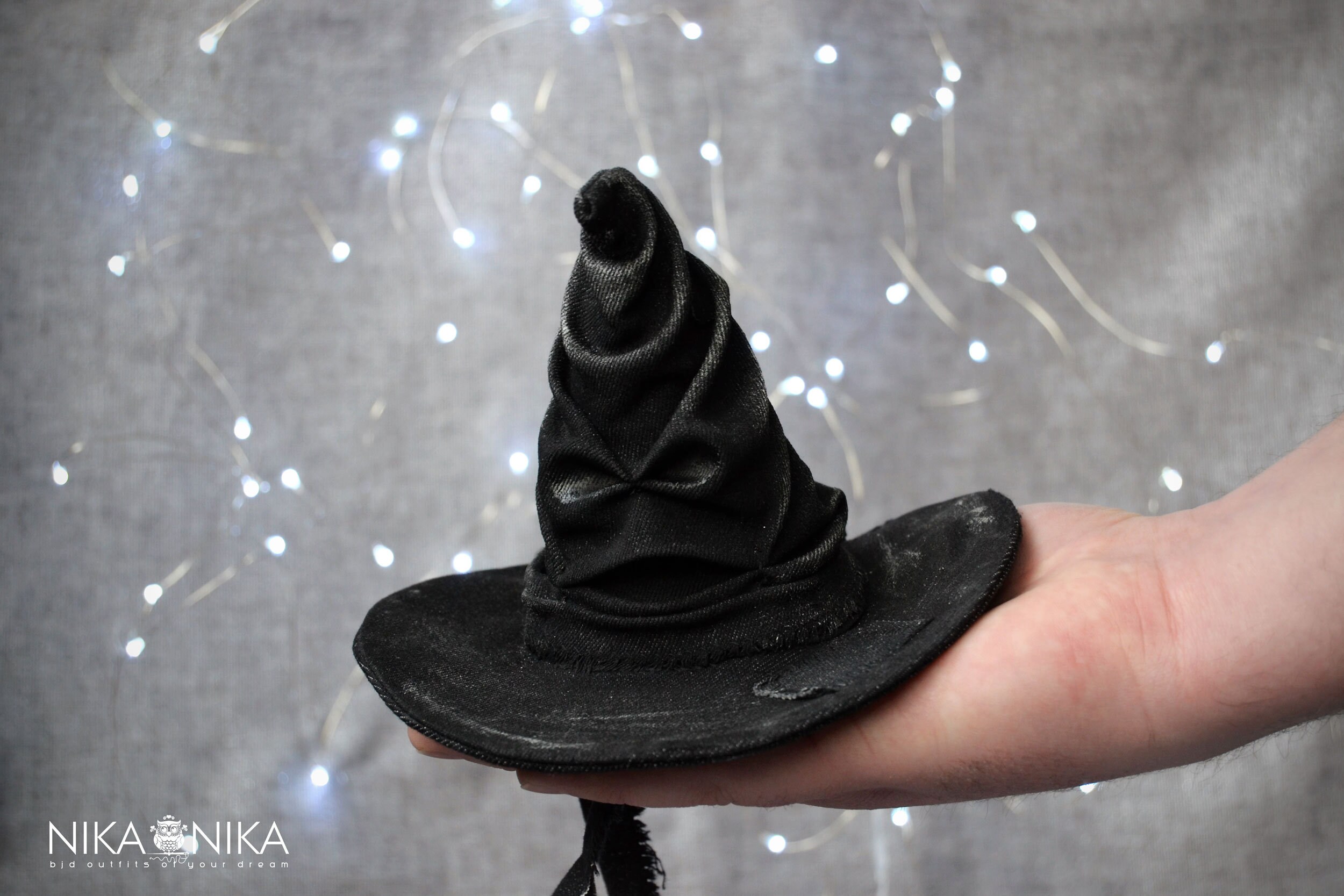 Mini sorting hat black tree topper Christmas Halloween hat Etsy