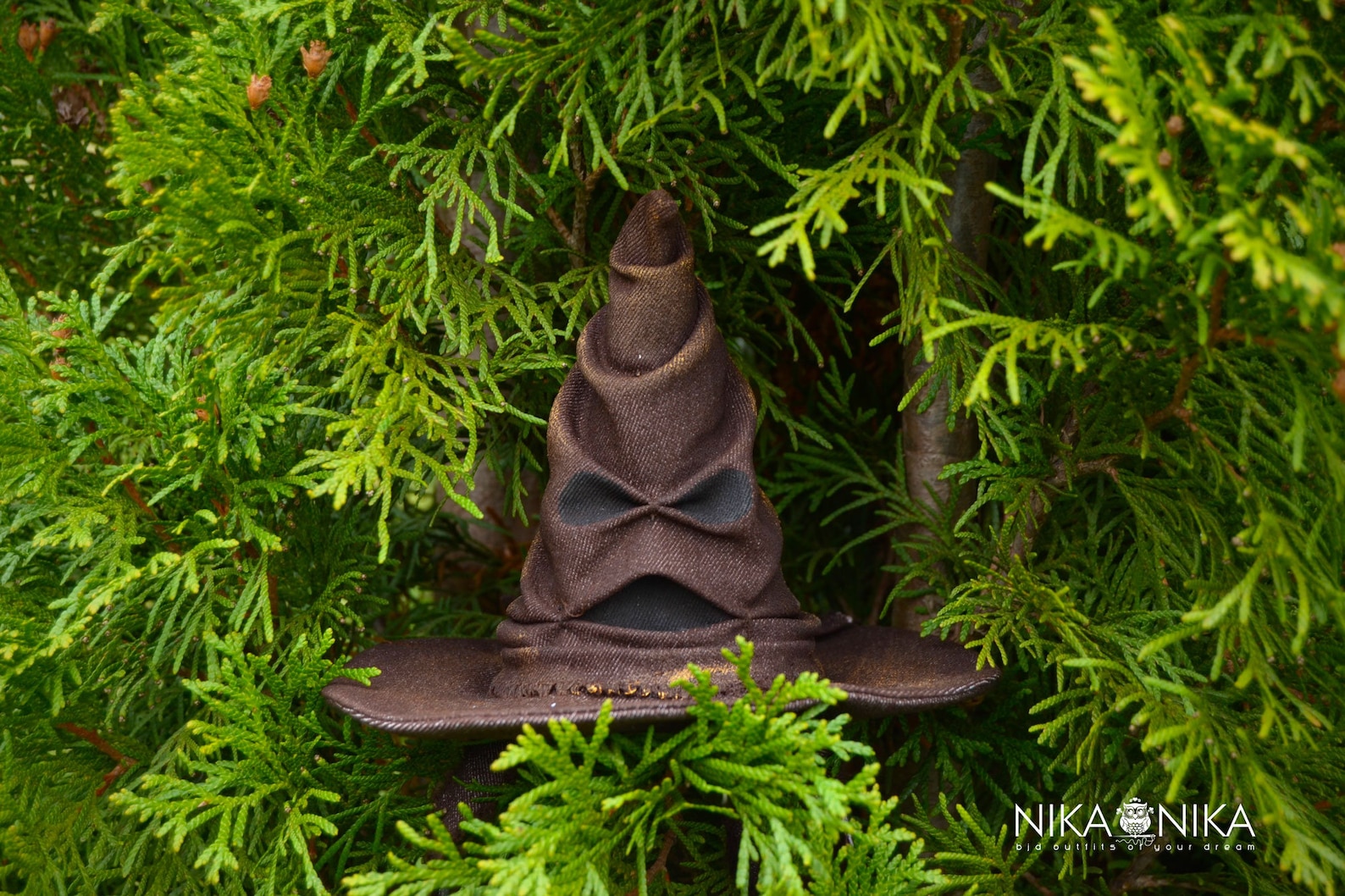 Mini sorting hat for decor tree topper Christmas wizard head Etsy