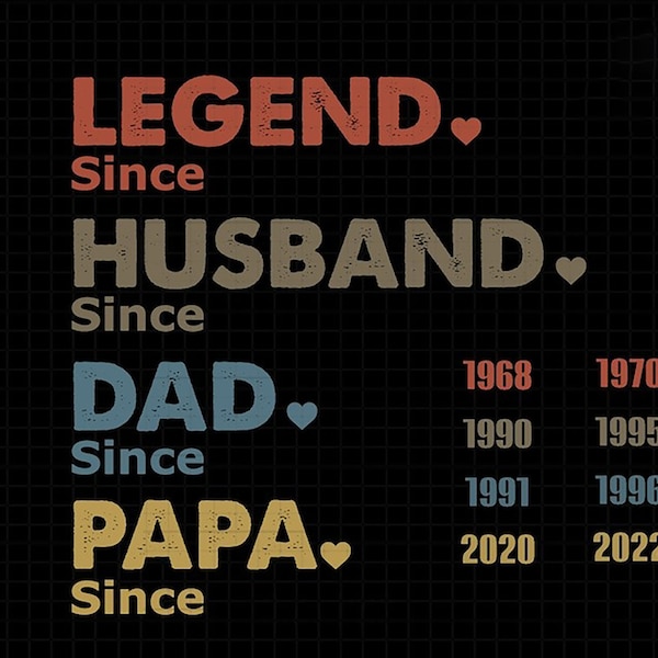 Custom Dad Svg, Dad with Years Svg, Papa With Year Svg, Gift For Husband Svg, Father's Day Svg, Legend Husband Dad Papa Svg, The Legend Dad