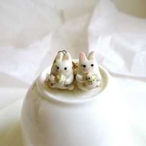 Easter Bunny Necklace, Unique Necklace for Women, Ceramic Rabbit, Bunny Lover Jewelry, Spring Bunny Jewelry