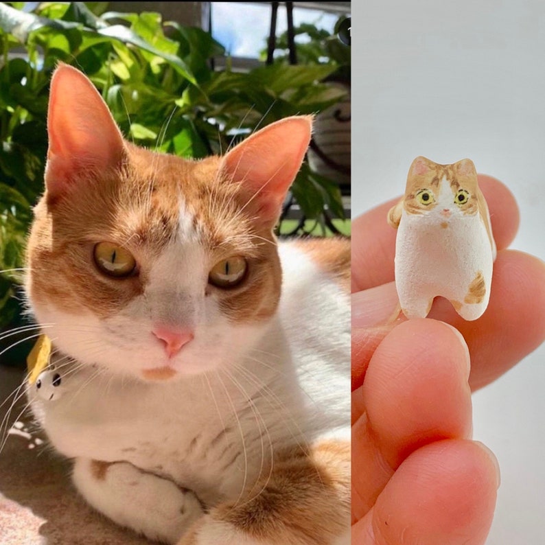 Miniature Cat Figurine Animal Totem Cat Desk Accessories Cat Lover Gift image 9