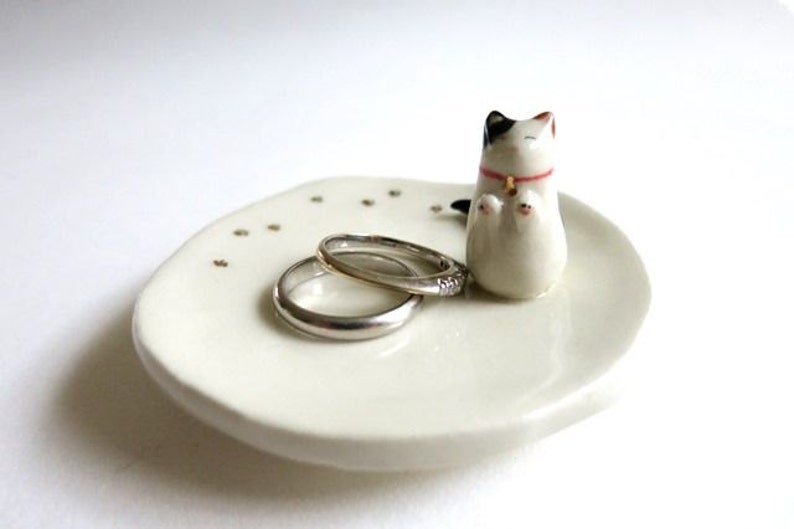 Calico Cat Ring Dish Cat Jewelry Holder Ceramic Dish Cat Etsy