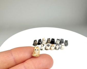Tiny Miniature Cat Figurine | Handmade Ceramics | Cat Lover Gift