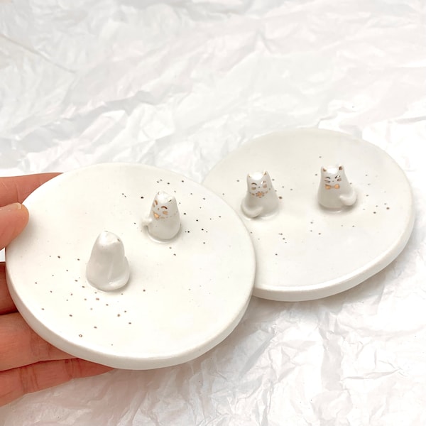 Cat Wedding Ring Dish, Wedding Gift, Porcelain, Bridal Gift, Cat Lover Gift