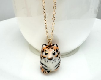 Tiger Necklace | Tiger Lover Gift | Talisman Jewelry | Big Cat Charm