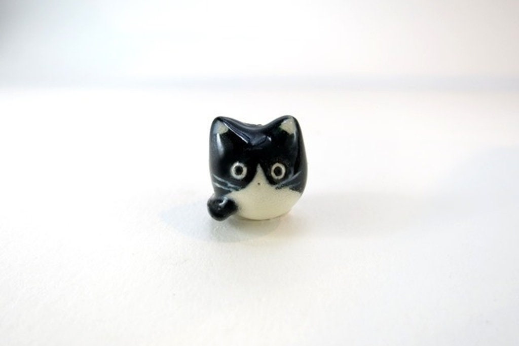 Tuxedo Cat Necklace Cat Jewelry Black White Cat Charm Necklace | Etsy