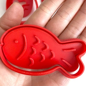 Cat Cookie Cutter and Cookie Stamp  3D Printed Cookie Cutters Fish