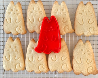 Ghost Cat Cookie Cutter/Stamp, Baker Gift, Halloween Treat Idea, Halloween Party