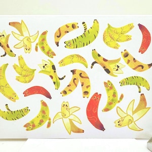Banana Cat Greeting Card | Cat Lover Gift  | Funny and Whimsical Print | Banana Lover Gift