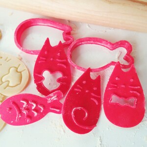 Cat Cookie Cutter and Cookie Stamp  3D Printed Cookie Cutters image 9