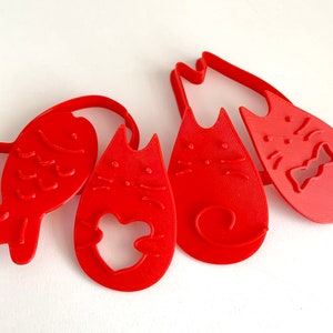 Cat Cookie Cutter and Cookie Stamp  3D Printed Cookie Cutters Set