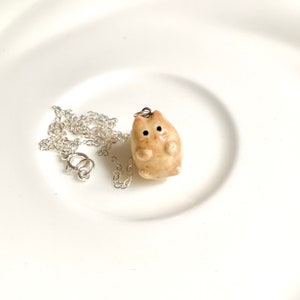 Potato Cat Necklace, Funny Cat gift, Porcelain Charm, Gift for Cat Lover