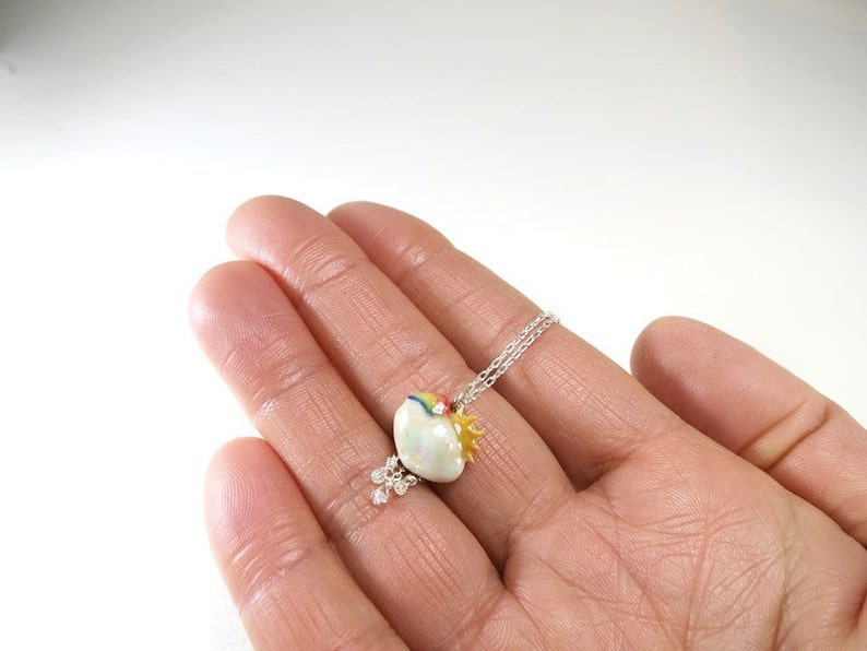 Weather Necklace Porcelain Jewelry Happy Day Charm Unique Etsy