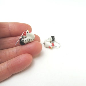 Rooster Earrings, Chicken Jewelry, Rooster Lover Gift, Ceramic Animal Jewelry image 5