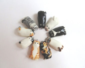 Cute Cat Necklace | Porcelain Necklace Charm | Multi Cat Jewelry | Cat Lover Gift