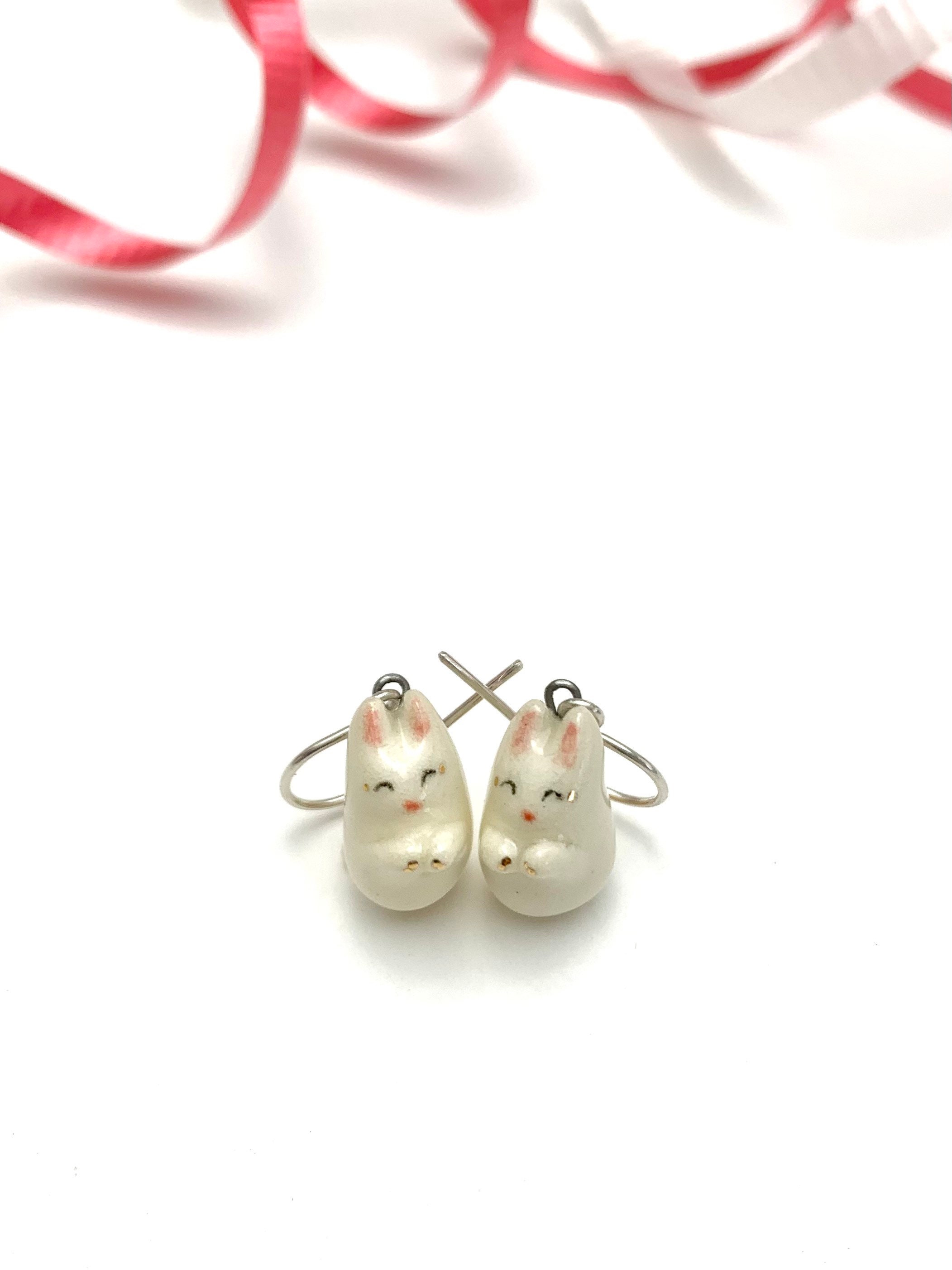 Happy Rabbit Earrings Bunny Jewelry Gift