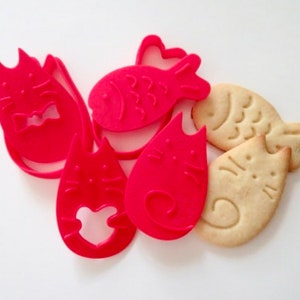 Cat Cookie Cutter and Cookie Stamp  3D Printed Cookie Cutters image 8