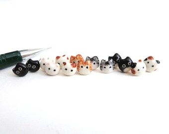 Tiny Cat Stud Earrings | Porcelain Jewelry | Custom Cat Stud Earrings | Cat Lovers Gift