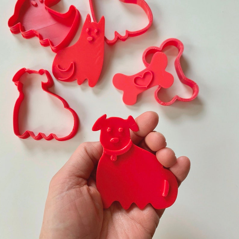 Dog Cookie Cutter and Stamp Set 3D Printed Cookie Cutters Etsy