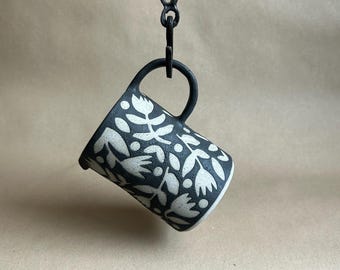 Wheel Thrown Rustic Modern Ceramic Pitcher with Handle