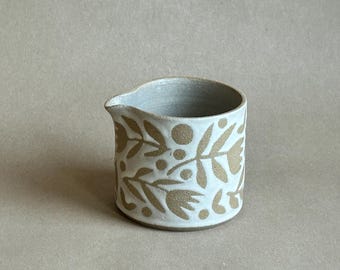 Wheel Thrown Rustic Modern Ceramic Cream or Syrup Pitcher
