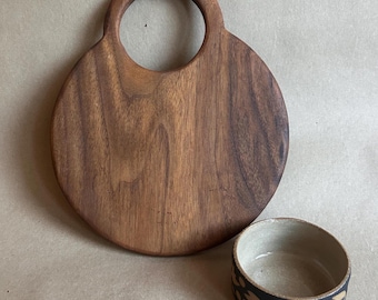 Solid Walnut, Cherry and Maple Modern Design Cheese Boards and Ramekins