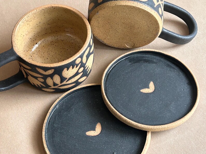 Mug Rim Design Wheel Thrown Rustic Modern Coffee Cup - Etsy