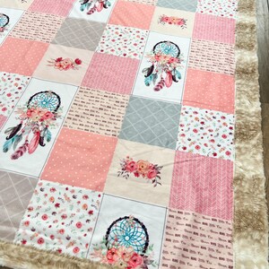 Dream catcher girl Minky designer Blanket image 3