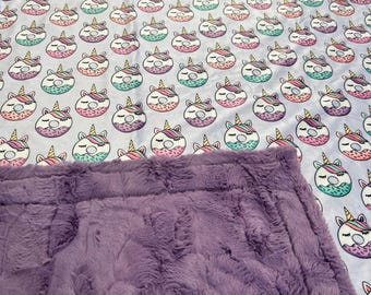 Manta Donut Unicorn Minky morada