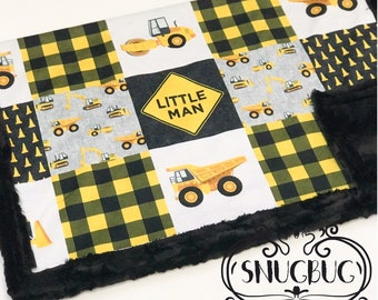 Manta Minky para niño diseñador de construcción