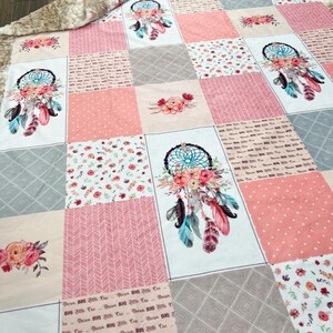 Dream catcher girl Minky designer Blanket image 2