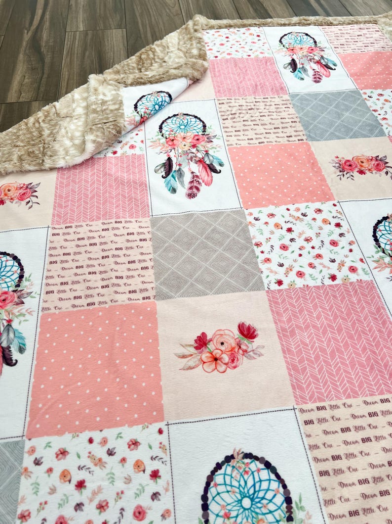Dream catcher girl Minky designer Blanket image 4