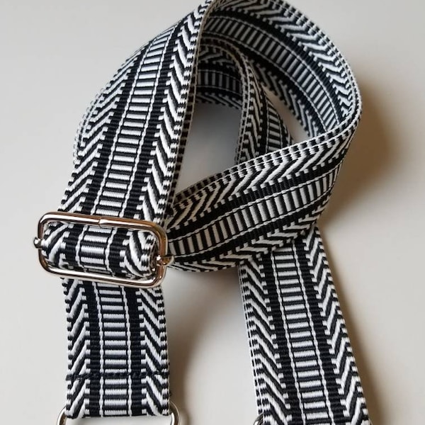 Replacement bag/purse strap, 1 1/2 inch wide adjustable crossbody bag strap, woven webbing, shoulder strap,guitar style bag strap