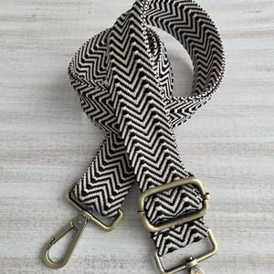 Adjustable Boho Crossbody Purse or Bag Strap, 1 1/2" Wide woven webbing