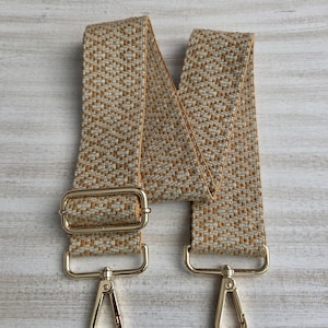 Crossbody boho woven adjustable purse or bag strap, 2 inch wide webbing