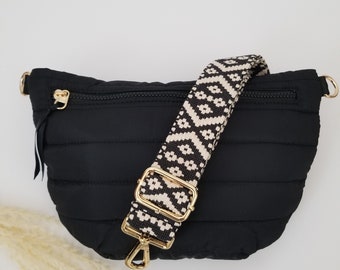 Puffer crossbody bag, quilted bag, crossbody purse, chest bag, sling bag, fanny pack