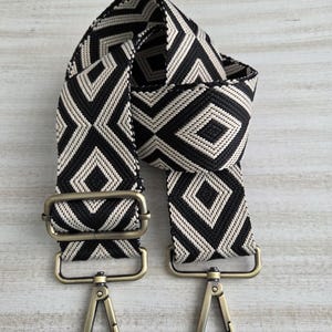 Crossbody Boho adjustable purse or bag strap, 2 inch wide woven webbing