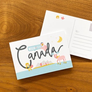 Bonjour de la carte postale du Canada | Illustration dessinée à la main Art Print | Canada