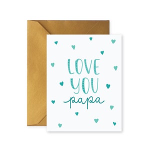 Love You Papa | Greeting Card with Envelope | Father's Day | Dad | A2 Size | Illustration | Blank Inside