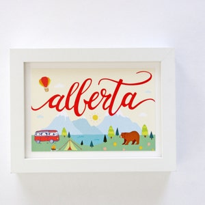 Let's Camp Alberta Postcard Handdrawn Illustration Print Alberta, Canada image 3