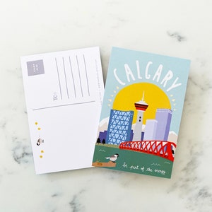 Calgary fait partie de la carte postale de l’énergie | Collection City Love | Illustration dessinée à la main Imprimer | Alberta, Canada